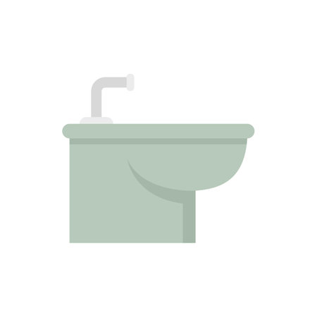 Shower bidet icon. Flat illustration of Shower bidet icon isolated on white backgroundの写真素材