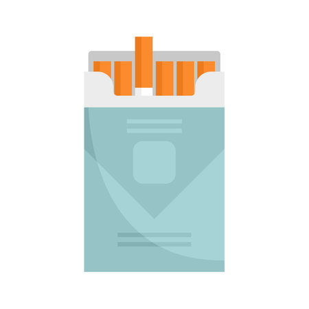 Pack of cigarettes icon. Flat illustration of Pack of cigarettes icon isolated on white backgroundの写真素材