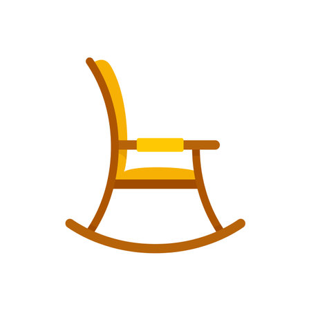 Retirement rocking chair icon. Flat illustration of Retirement rocking chair icon isolated on white backgroundの写真素材