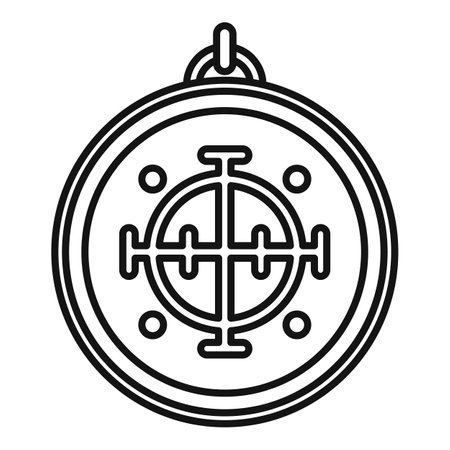 Mystical amulet icon outline . Religion greek. Mystical amuletの写真素材