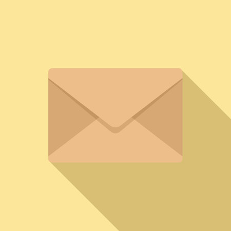 Information envelope icon flat . Paper mail. Letter postの写真素材