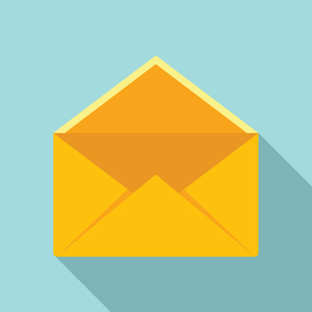 Frame envelope icon flat . Envelop card. Mail letterの写真素材