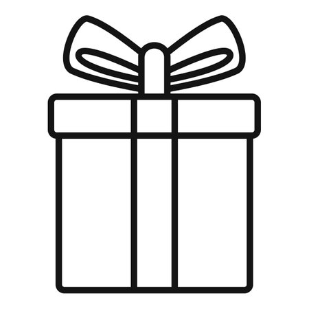 Gift box icon outline . Delivery package. Paper parcelの写真素材