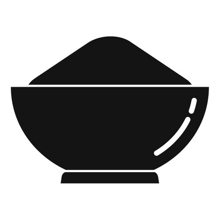 Cinnamon powder icon simple . Canella spice. Cinamon foodの写真素材