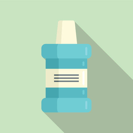 Mouthwash tooth icon flat . Dental wash. Oral mintの写真素材