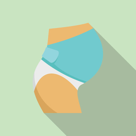 Pregnant woman bandage icon flat . Injury accident. Broken doctorの写真素材