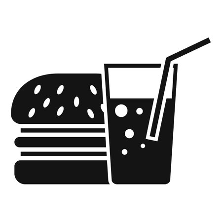 Burger soda glass icon simple . Dinner food. School snackの写真素材