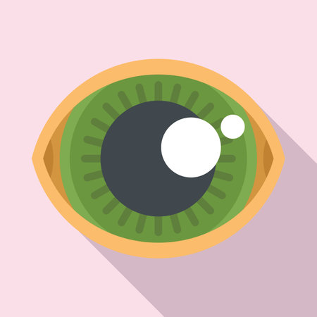 Big human eye icon flat . Eyeball sight. View lookの写真素材