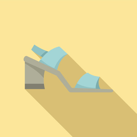 Sandal boot icon flat . Woman footwear. Summer shoeの写真素材