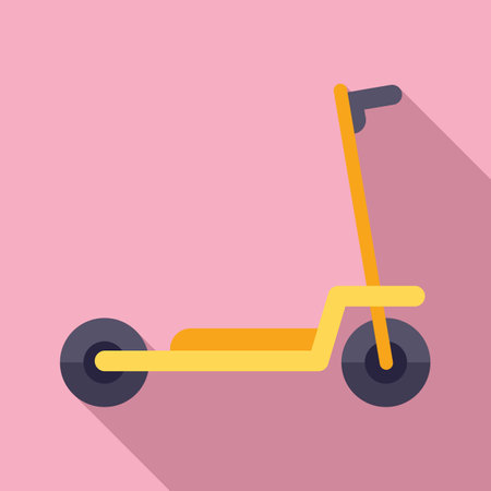 Ebike scooter icon flat . Kick bike. Trotinette transportの写真素材