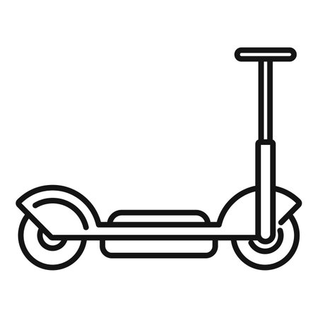 Electric bike icon outline . Scooter transport. Kick trotinetteの写真素材