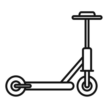 Electric scooter charge icon outline . Kick transport. Rental ecoの写真素材