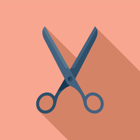 Clothing repair scissors icon flat . Tailor machine. Sew threadの写真素材