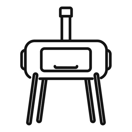 Lunch smokehouse icon outline . Bbq grill. Tandoor barrelの写真素材