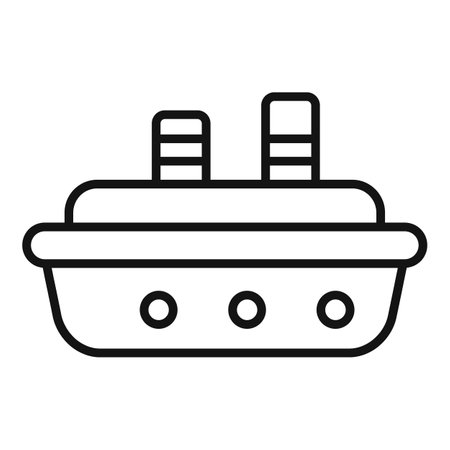 Rubber ship icon. Outline Rubber ship icon for web design isolated on white backgroundの写真素材