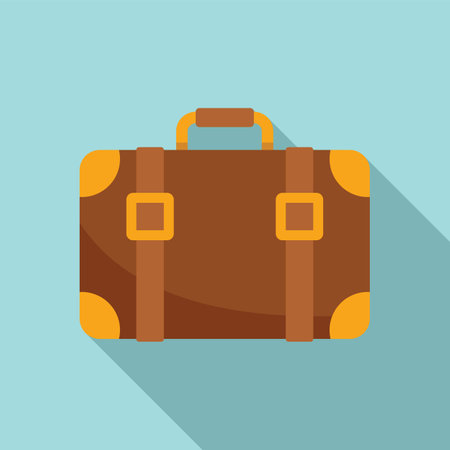 Hitchhiking suitcase icon. Flat illustration of Hitchhiking suitcase icon for web designの写真素材