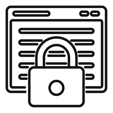 Security service web icon. Outline Security service web icon for web design isolated on white backgroundの写真素材