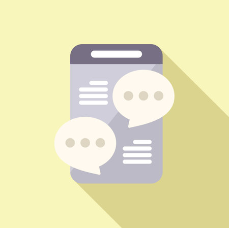 Online web chat icon flat vector. Media network. Mobile internetのイラスト素材