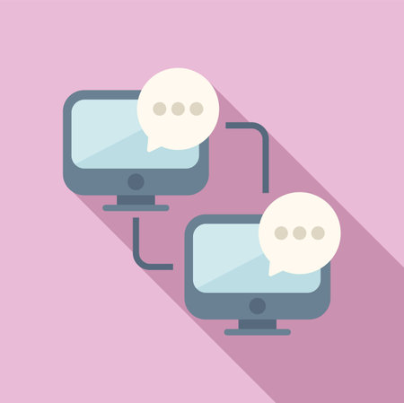 Network chat group icon flat vector. Content contact. Mobile internetのイラスト素材