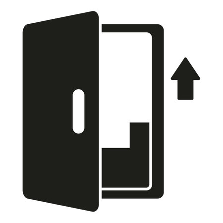 Stairs exit icon simple vector. Alarm fire. Person escapeのイラスト素材