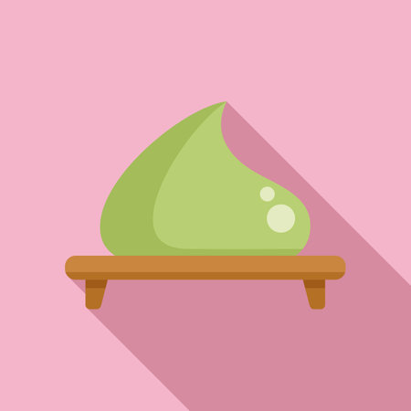Japan wasabi board icon flat vector. Herb cuisine spicy. Paste diet naturalのイラスト素材