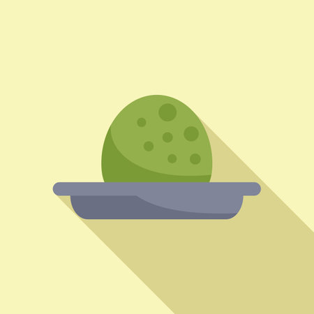 Wasabi food ball icon flat vector. Vegetable sign leaf food. Meal cuisine herbのイラスト素材