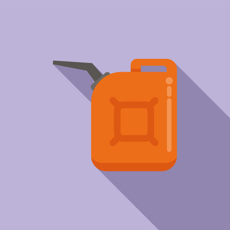 Vehicle kerosene canister icon flat vector. Petrol handle equipment. Oil lamp tankのイラスト素材
