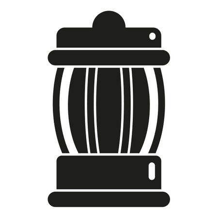 Kerosene camping lamp icon simple vector. Chemical drop burner. Gasoline old lanternのイラスト素材