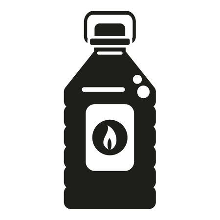 Kerosene plastic bottle icon simple vector. Handle gas drop. Camp light oil lampのイラスト素材