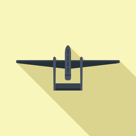 Drone top view icon flat vector. Ai remote control. Map tech landのイラスト素材