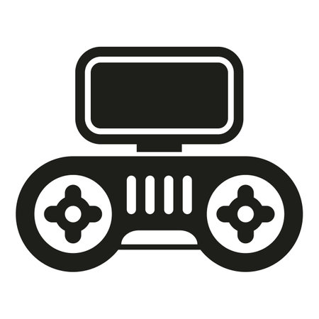 Drone control joystick icon simple vector. Mobile smart remote. Aircraft communication
