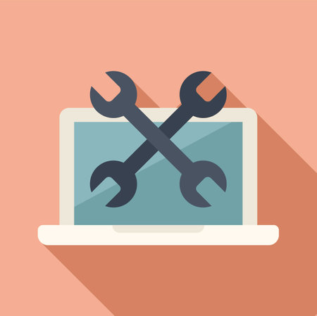 Service repair tool wrench icon flat vector. Tool fix. Error gadget fanのイラスト素材