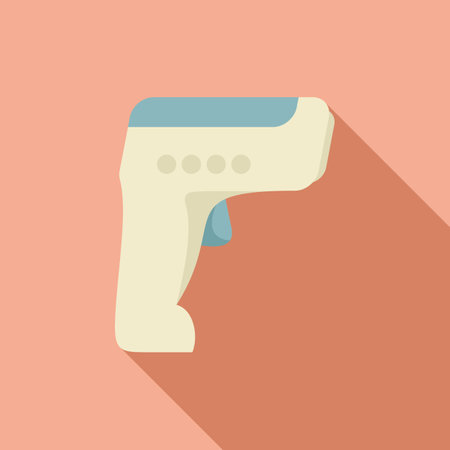 Device laser thermometer icon flat vector. Scan health. Contactless equipmentのイラスト素材