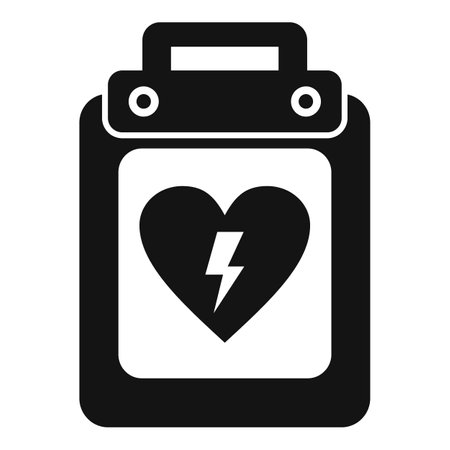 Medical defibrillator icon simple vector. Portable device. Aid heart helpのイラスト素材