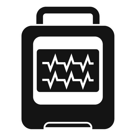 Patient defibrillator icon simple vector. Automatic care person. Breath cardiac attackのイラスト素材
