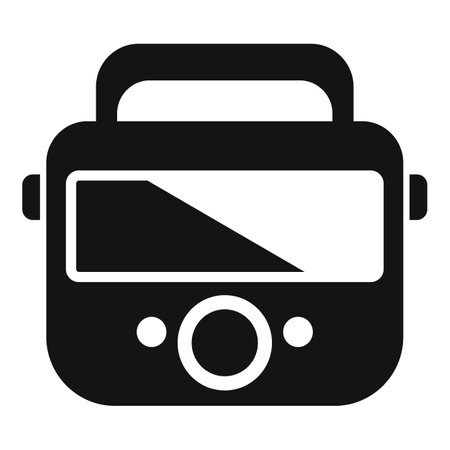 Life save defibrillator icon simple vector. Portable device. Breath attackのイラスト素材