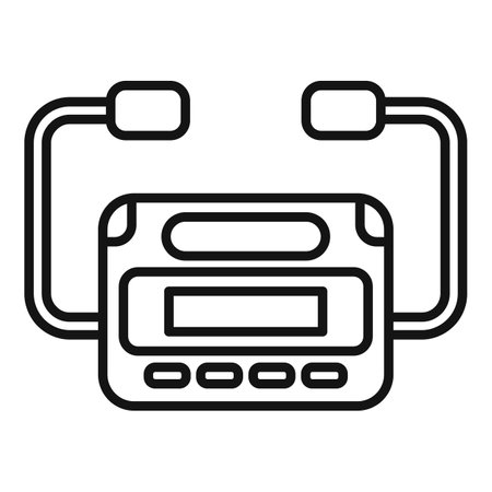Treatment defibrillator icon outline vector. Automated portable device. Cardiac person problemのイラスト素材