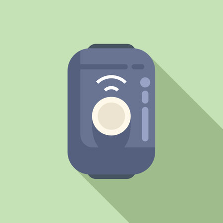 Small wearable tracker icon flat vector. Device accessory. Armlet tech workoutのイラスト素材