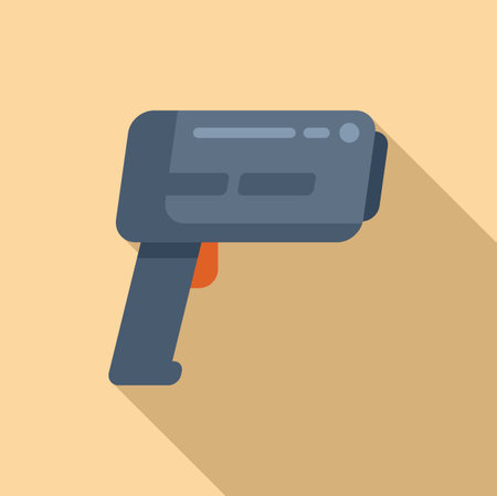 Handle speed radar icon flat vector. Flash limit gun. Transport securityのイラスト素材