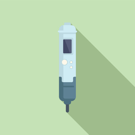 Solution chemical ph meter icon flat vector. Medical experiment. Modern systemのイラスト素材