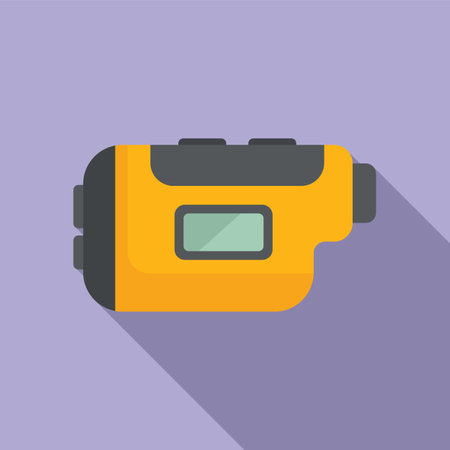 Laser meter icon flat vector. Level distance. Digital industrial deepのイラスト素材