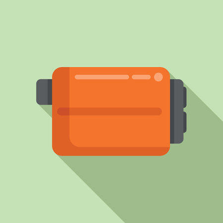 Laser meter level icon flat vector. Screen tool. Electronic altitude sensorのイラスト素材