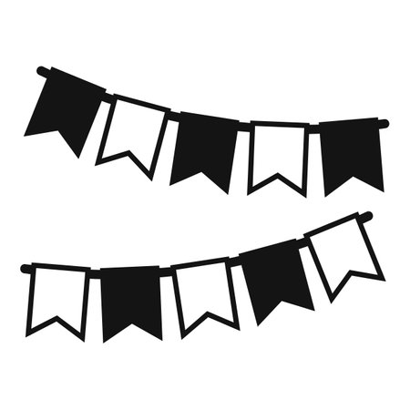 Event wired flags icon simple vector. Marriage planner. Couple festivityのイラスト素材