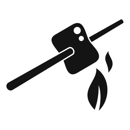 Marshmallow fire stick icon simple vector. Campsite activity. Outdoor natureのイラスト素材