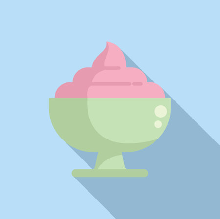 Swirl fruits gelato icon flat vector. Ice cream frozen. Summer food dessertのイラスト素材