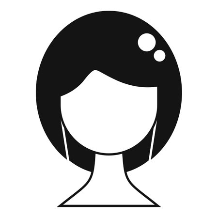 Fashion hair style icon simple vector. Female beauty salon. New paint kitのイラスト素材