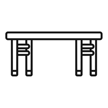 Wooden outdoor table icon outline vector. Top interior home. Chair deck picnicのイラスト素材