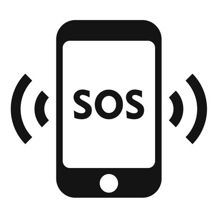 Sos help smartphone icon simple vector. Number contact. Dial help safetyのイラスト素材