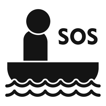 Sos boat swim icon simple vector. Safety alarm. Dial help healthのイラスト素材