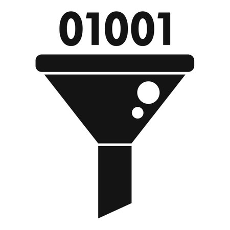 Data content filter icon simple vector. Strain flow server. Funnel internetのイラスト素材